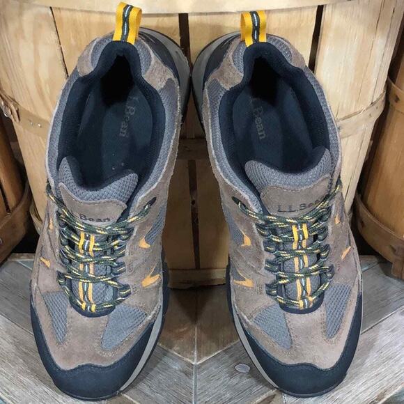 L.L. Bean Trail Model Tan Suede Mesh Waterproof Hiking Shoes Womens Size 10 - Picture 8 of 10